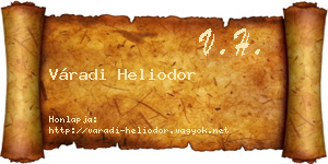 Váradi Heliodor névjegykártya